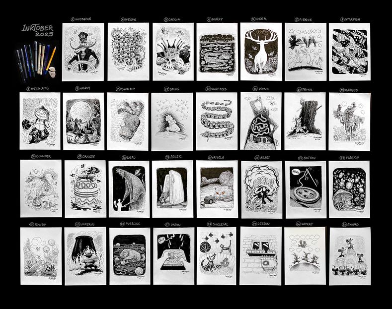 Inktober 2025 - Day 1 Mustache