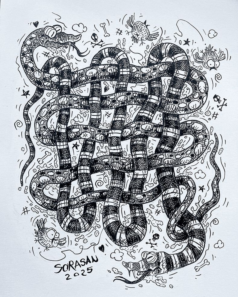 Inktober 2025 - Day 2 Weave