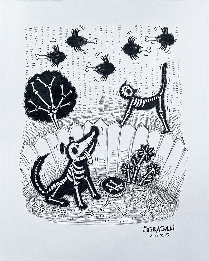 Inktober 2025 - Day 28 Skeletal